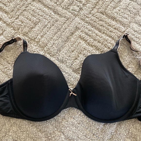 Cacique Other - Cacique Lightly Lined Tee Shirt Bra Black Tan 44C Underwire